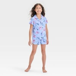 Girls' Lilo & Stitch Angel Coat Pajama Set - Blue size S (6/7)